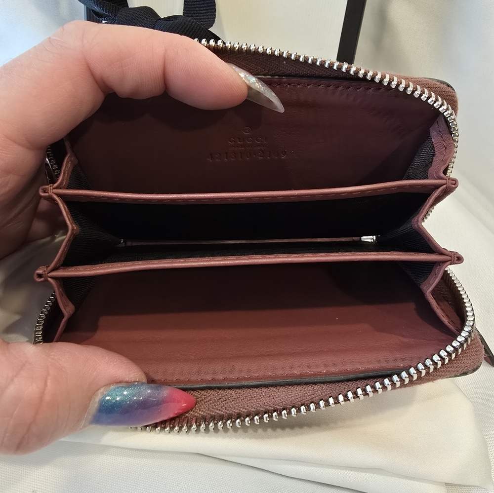 Gucci Supreme Blooms Pink and Brown Wallet/ Card Case - Picture 5 of 8